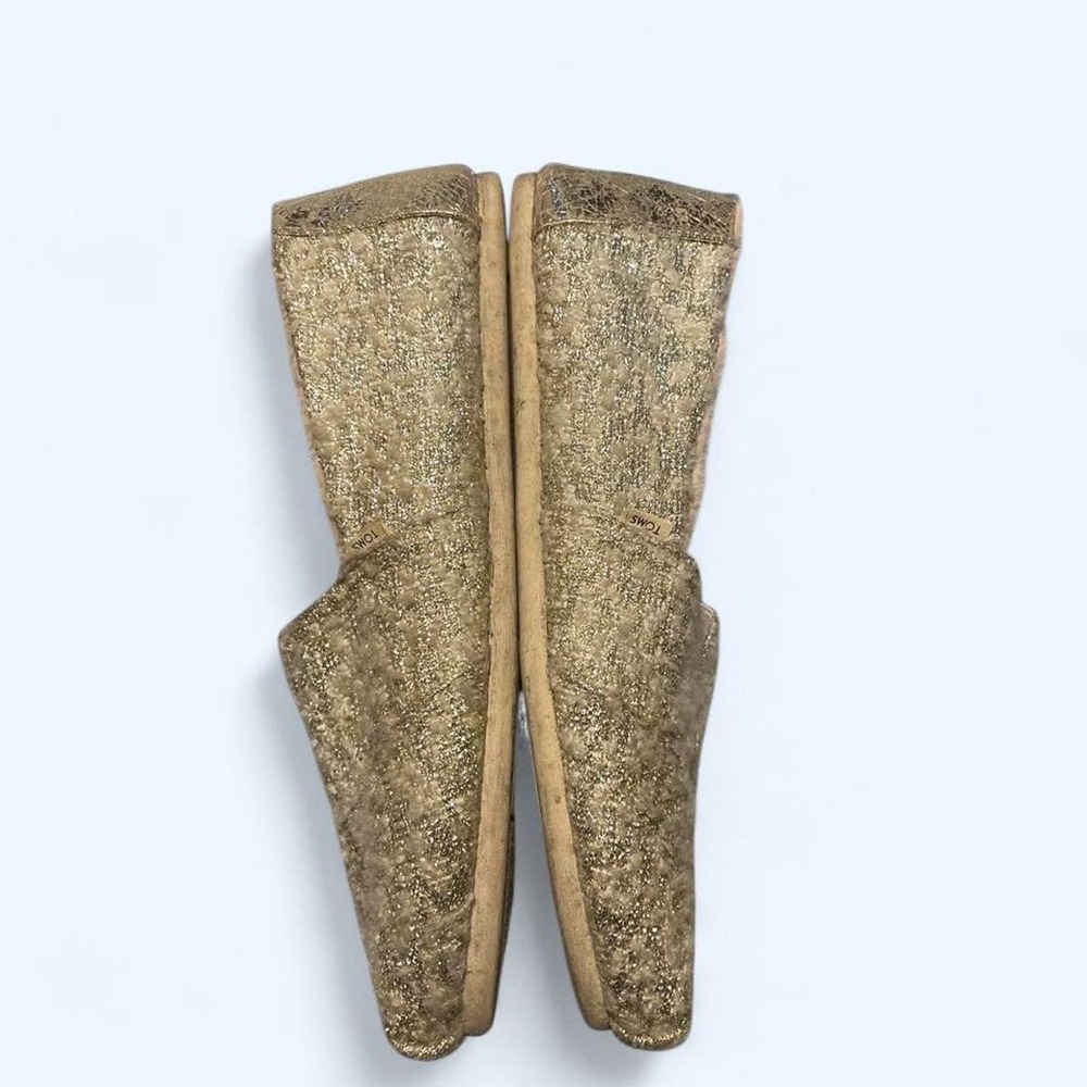 TOMS gold glitter slip-on‎ shoes size 11 - Picture 5 of 8